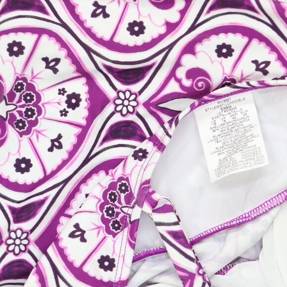 NWT Swim Solutions Printed Nylon Tankini Swim Top 806834 Magenta Purple 16 - Picture 6 of 6